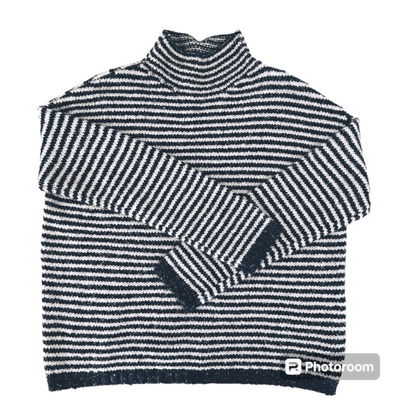 Anthropologie Linnea Striped Mock-neck Sweater Size XS Oversized - Picture 5 of 9